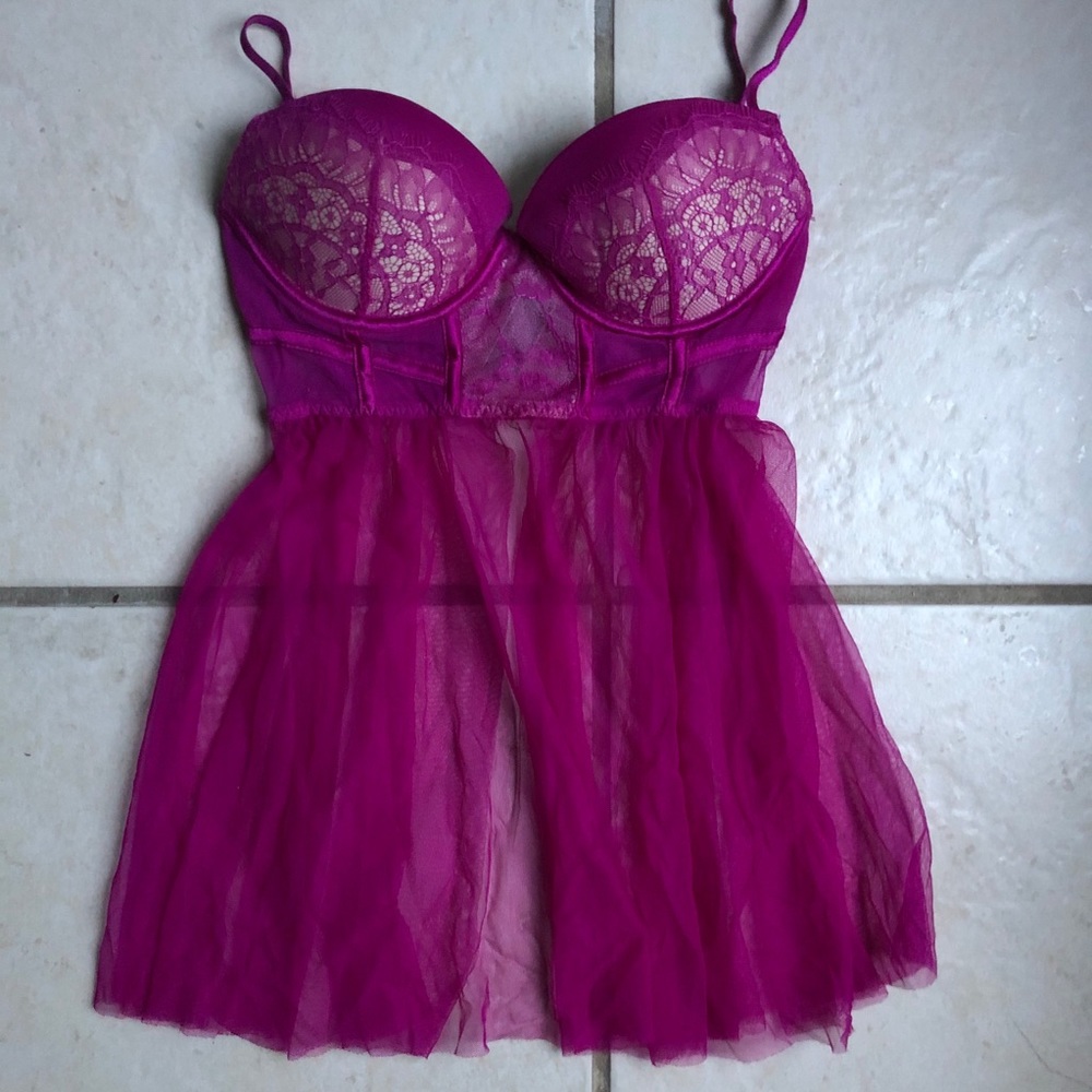 Victoria’s Secret Hot Pink Babydoll lingerie
